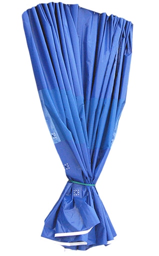PVC-Draperi i blå duk