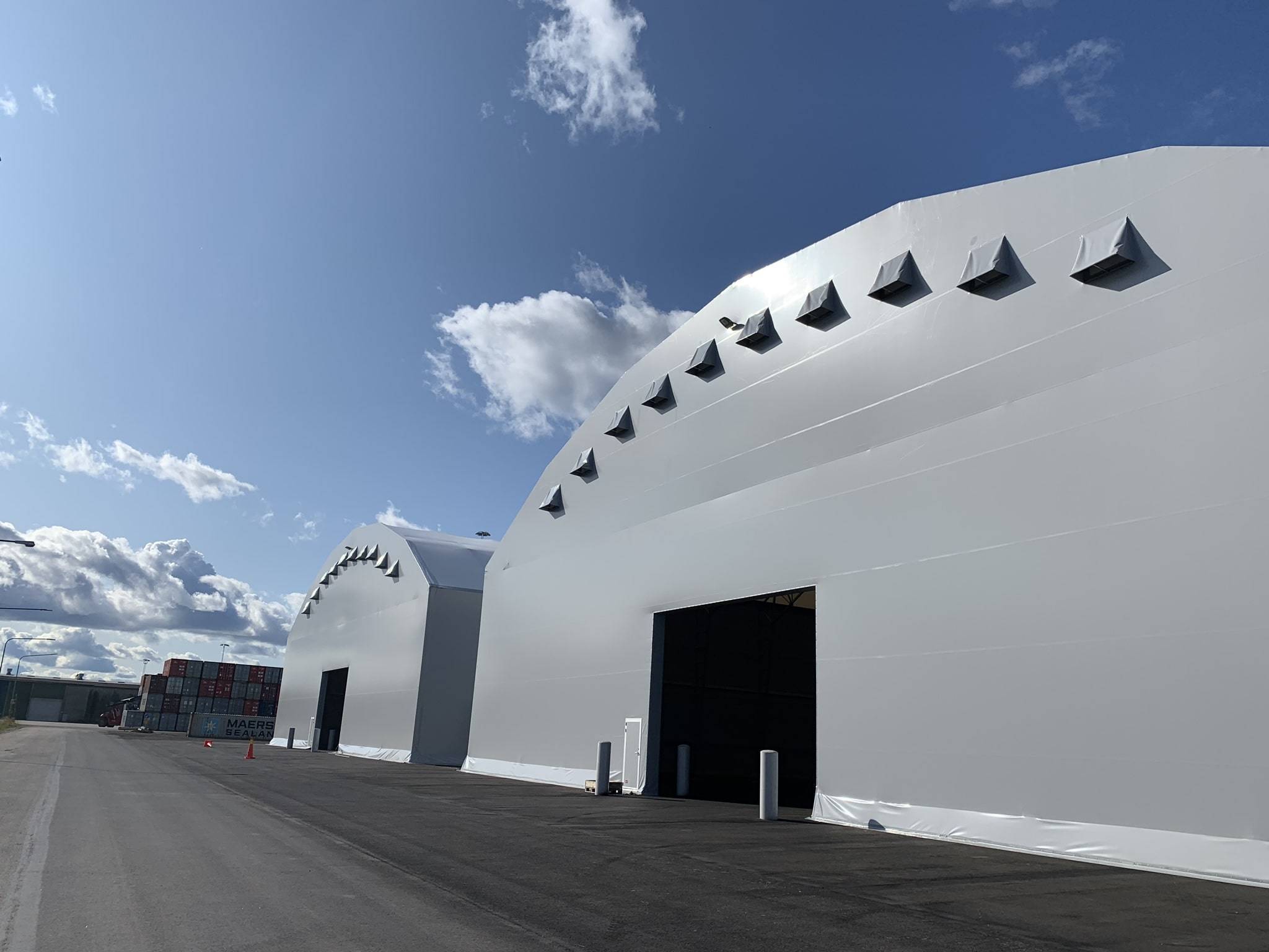 40 metre high fabric structure at Yilport Gävle Harbour